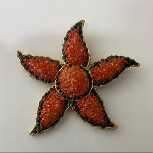 Weiss Orange Starfish Womens Brooch